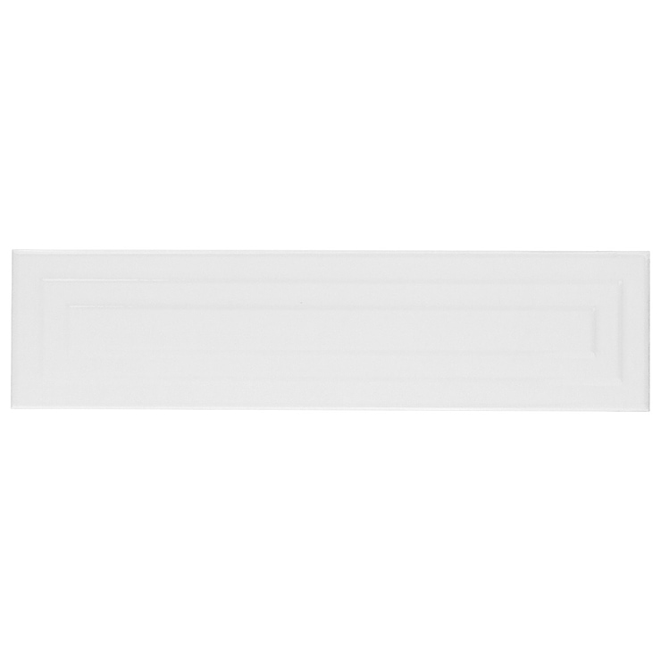 Colorplay Frame White 4.5x18 3D Glazed Crackled Ceramic Tile