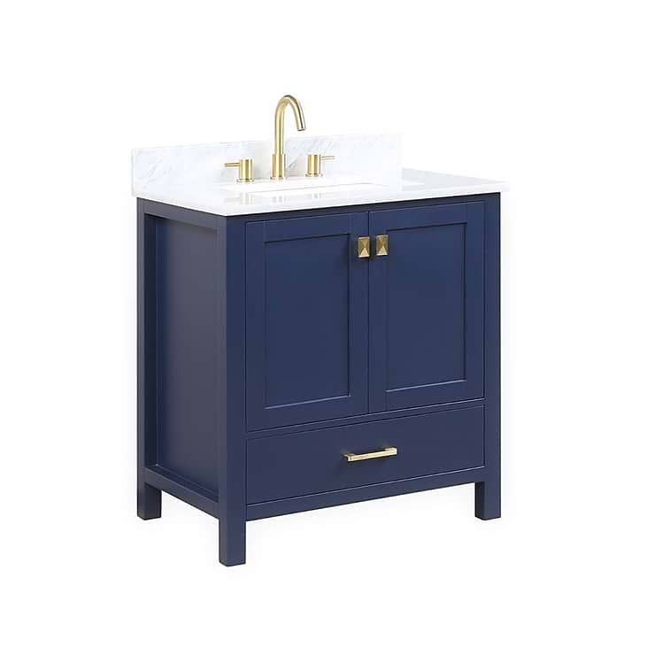 Athena  30'' Blue Vanity And Marble Counter; in Style Ideas Classic, Traditional, Transitional; released 2023; new, trends