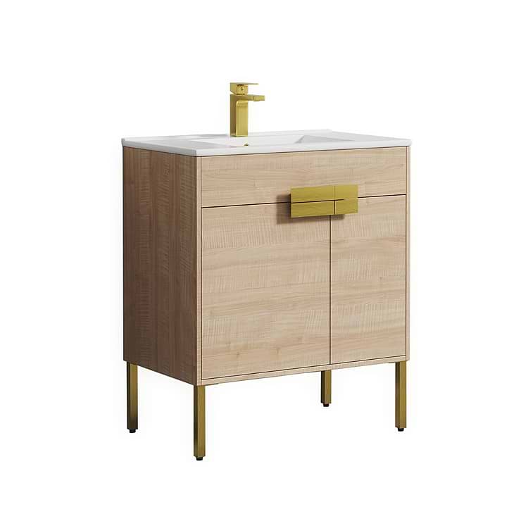 Portofino 30'' Maple Vanity And Counter; in Style Ideas Contemporary, Mid Century, Modern, Transitional