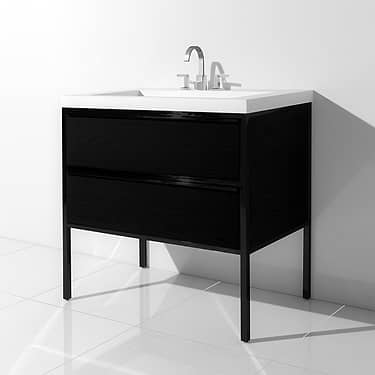 Element  Black 36" Single Vanity with Integrated Top