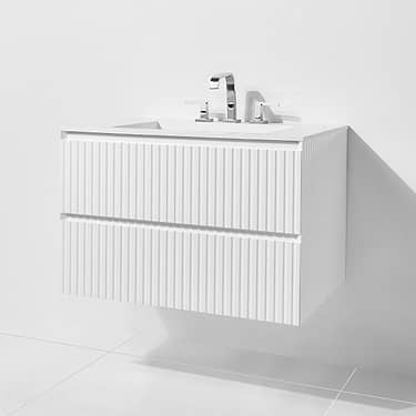 Linear White Gloss 30" Single Vanity with Integrated Top