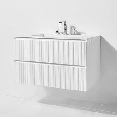 Linear White Gloss 36" Single Vanity with Integrated Top