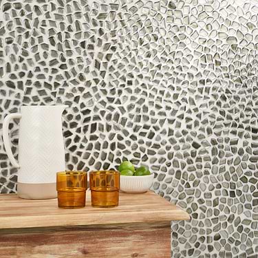 Komorebi Pebble Rainforest Dew Metallic Polished Glass  Mosaic