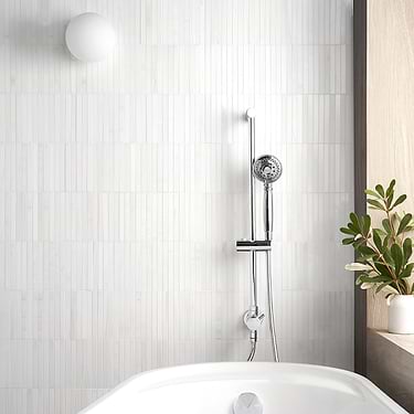 Bianco Dolomite Premium Stacked Polished Marble Mosaic Tile  - Sample