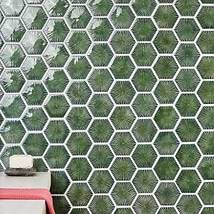 Nabi Capri Green 3" Hexagon Polished Glass Mosaic Tile