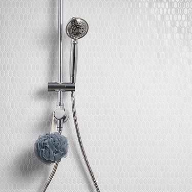 Flicker Rain White 1/4" x 1" Polished Glass Mosaic Tile - Sample