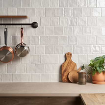 Montauk Gin 4x4 White Ceramic Wall Tile with Mixed Finish