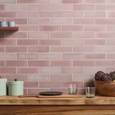 Color One Coral Pink 2x8 Matte Cement Tile - Sample