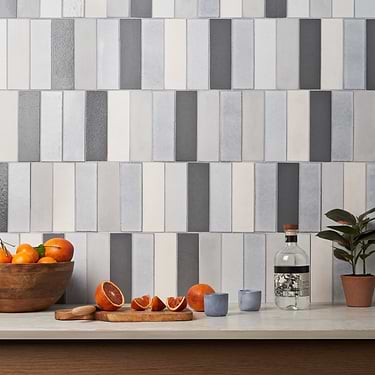 Color One Cloud Blend 2x8 Cement and Lava Stone Tiles - Sample