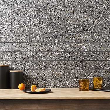 Reef Gray 3x12 Polished Pearl Terrazzo Tile  - Sample