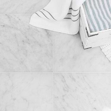Carrara White 12X12 Polished Marble Tile
