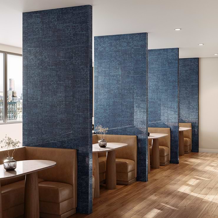 Vetrite Cobalt Blue 9x18 Polished Glass Tile; in Blue Glass; for Backsplash, Kitchen Wall, Wall Tile, Bathroom Wall, Shower Wall; in Style Ideas Art Deco, Classic, Contemporary, Modern, Traditional, Transitional; released 2023; new, trends
