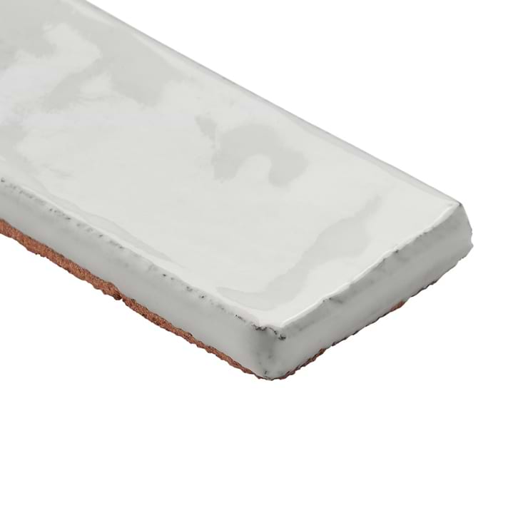 Emery White 2x8 Handmade Crackled Terracotta Subway Tile