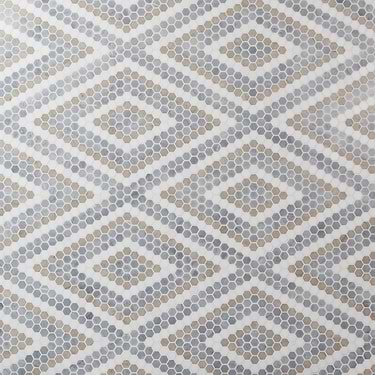 Juno Diamond Beige and Gray 1" Hexagon Polished Marble Mosaic - Sample