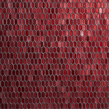 Flicker Red 1/4" x 1" Polished Glass Mosaic Tile