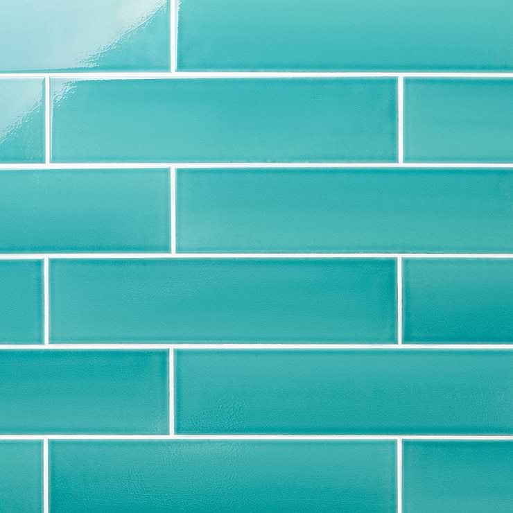 Colorplay Teal Green 4.5x18 Glazed Crackled Ceramic Tile