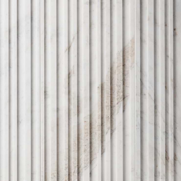 Stonework Barcode Alaska White 12x24 3D Polished Marble Tile