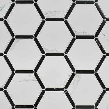 Sagon Bianco White 9" Hexagon Matte Porcelain Tile