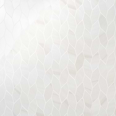 Minera Dolomite Warm White Foliage Marble Look Polished Porcelain Mosaic Tile - Sample