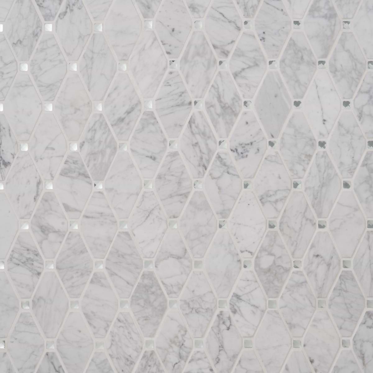 Reflection Diamond Carrara Marble Mirror Tile