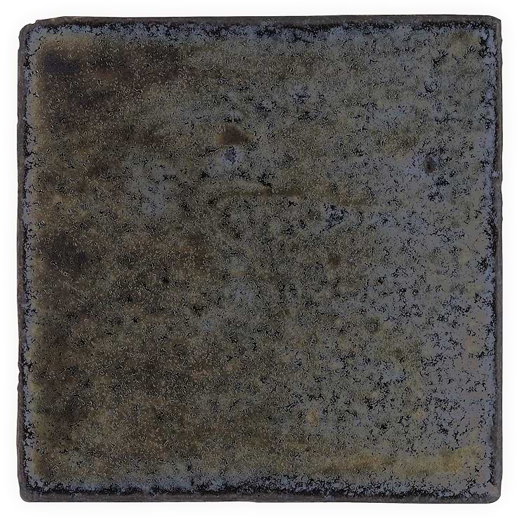 Emery Bronze and Silver Mixed Metallic 4x4 Square Handmade Crackled Terracotta Subway Tile