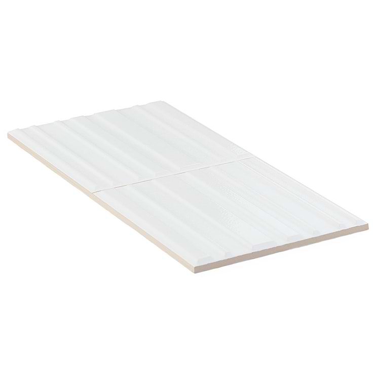 Sydney White 8x16 3D Glossy and Matte Mixed Finish Ceramic Tile