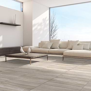 Nashville Taupe Beige 12x24 Travertine Look Matte Porcelain Tile
