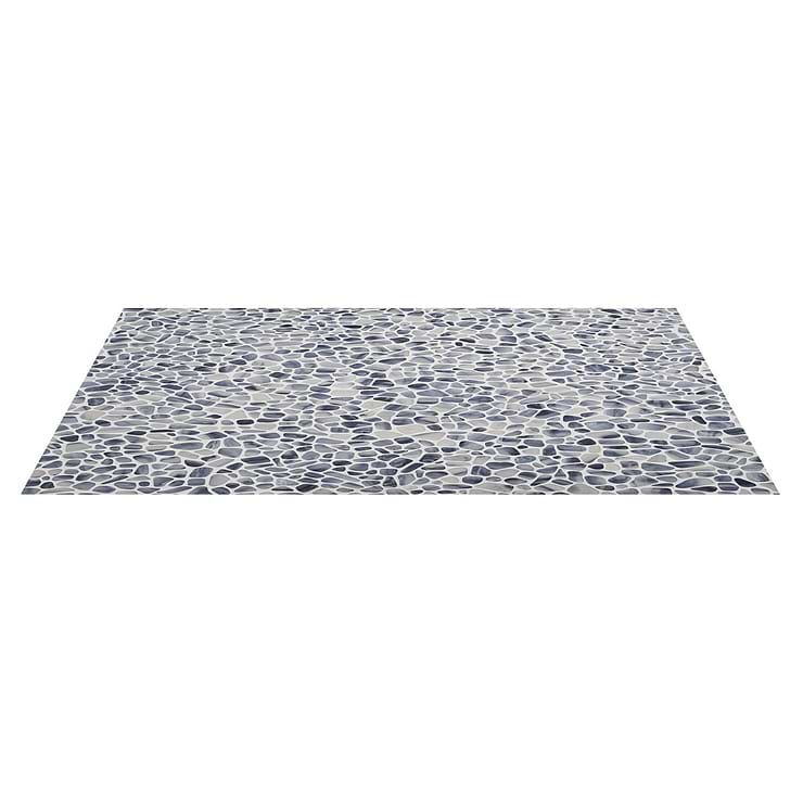 Riverglass Blue Frosted Glass Mosaic Tile 