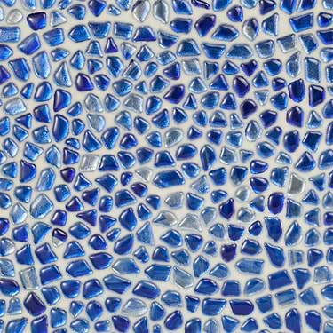 Komorebi Pebble Athens Blue Polished Glass Mosaic