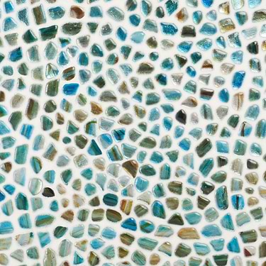Komorebi Pebble Juneau Spring Multicolor Polished Glass Mosaic