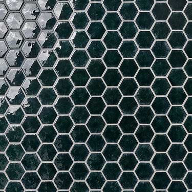 Nabi Glass Midnight Blue 3" Hexagon Polished Glass Mosaic Tile - Sample