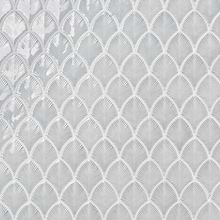 Nabi Sky Blue 3x4" Fishscale Polished Glass Mosaic Tile