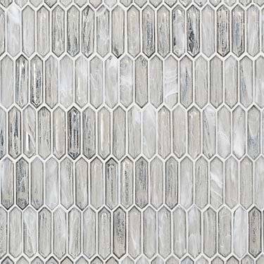 Komorebi Picket Mineral Ice Gray 1x3 Polished Glass Mosaic