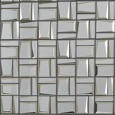 Rumi French Slate Gray Polished Mirrored Glass Mosaic Tile  - Sample