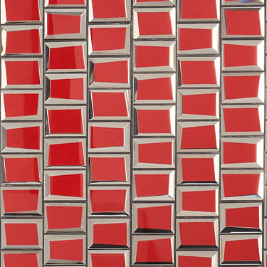 Rumi Glam Red Polished Mirrored Glass Mosaic Tile  - Sample