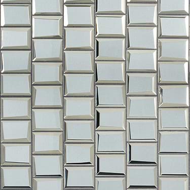 Rumi Glam Slate Gray Polished Mirrored Glass Mosaic Tile  - Sample