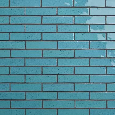 Emery Emery Blue 2x8 Handmade Crackled Terracotta Tile - Sample