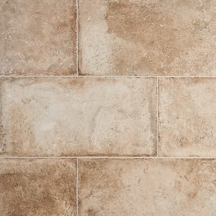 Seville Delfi Dark Beige 12x24 Travertine Look Matte Porcelain Tile