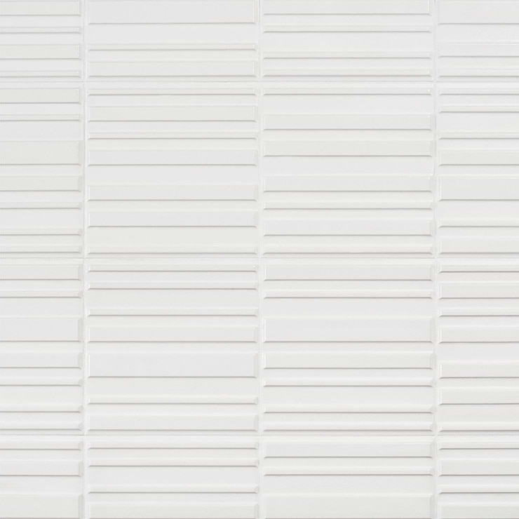 Sydney White 8x16 3D Glossy and Matte Mixed Finish Ceramic Tile
