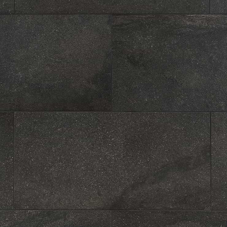 Acadia Charcoal Black 12x24 Limestone Look Matte Porcelain Tile