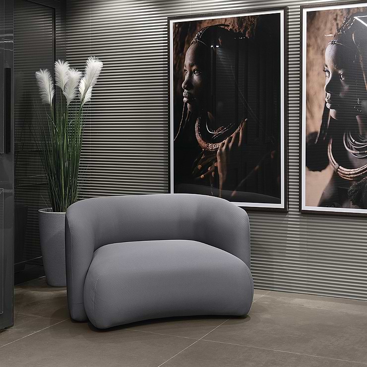 Mod Smoke Gray 12x36 3D Fluted Matte Ceramic Tile 
