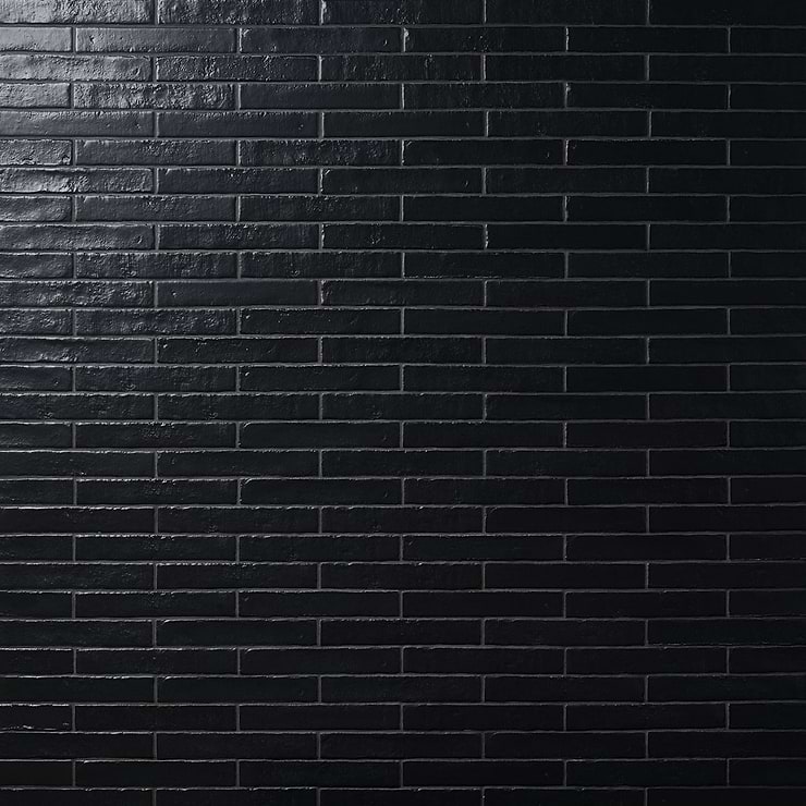 Wabi Sabi Coal Black 1.5x9 Matte Ceramic Tile