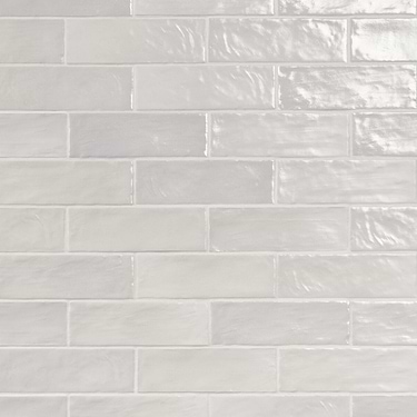Montauk Gin 2x8 White Ceramic Subway Wall Tile with Mixed Finish  - Sample