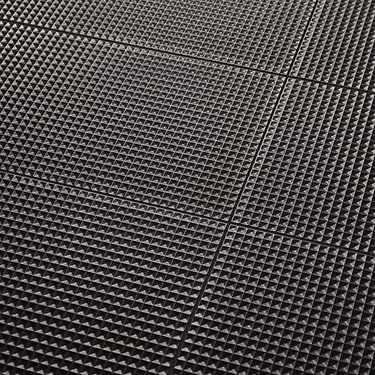 Kinzie  Waffle Charcoal Black 8x16 Matte Ceramic Tile - Sample