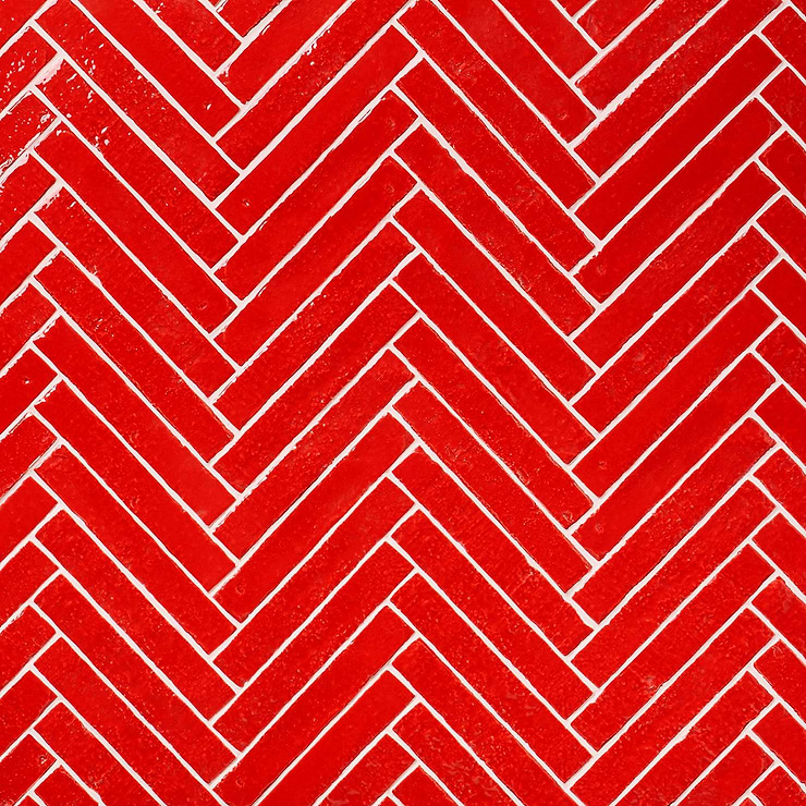 Wabi Sabi Crimson Red 1.5x9 Glossy Ceramic Tile