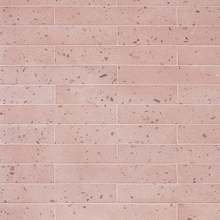 Mancala Blush Pink 3x16 Matte Terrazzo Tile 
