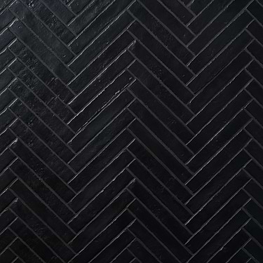 Wabi Sabi Coal Black 1.5x9 Matte Ceramic Tile  - Sample