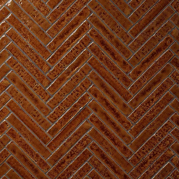 Wabi Sabi Honey Brown 1.5x9 Crackled Glossy Ceramic Tile