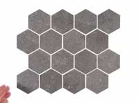 New Rock Fossil Dark Gray 3" Hex Limestone Look Matte Porcelain Mosaic Tile