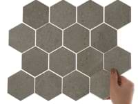 New Rock Tortora Taupe Beige 3" Hex Limestone Look Matte Porcelain Mosaic Tile